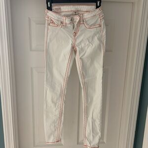 True religion, Halle style jeans with orange stitching size 25